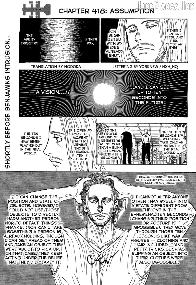 Hunter x Hunter, Chapter 418 image 01